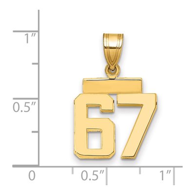 14K Yellow Gold Number 67 Charm – view 2
