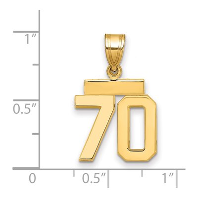 14K Yellow Gold Small Number 70 Pendant – view 2