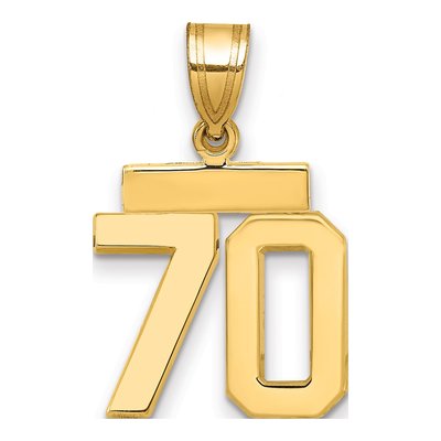 14K Yellow Gold Small Number 70 Pendant