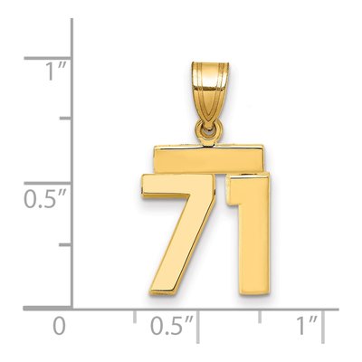 14K Yellow Gold Small Number 71 Pendant – view 2