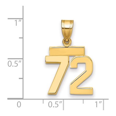 14K Yellow Gold Number 72 Charm – view 2