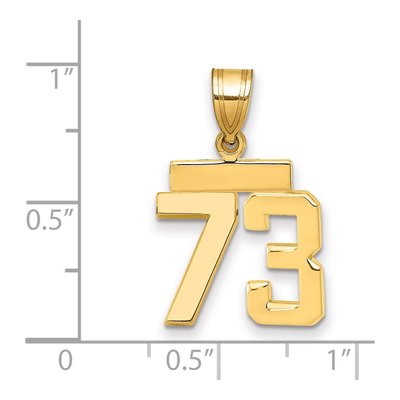 14K Yellow Gold Small Number 73 Pendant – view 2