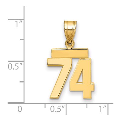 14K Yellow Gold Number 74 Charm – view 2