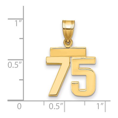 14K Yellow Gold Number 75 Charm – view 2