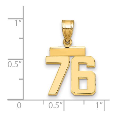 14K Yellow Gold Number 76 Charm – view 2