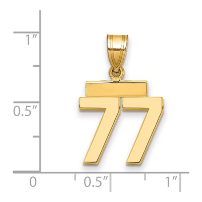 14K Yellow Gold Number 77 Charm – view 2
