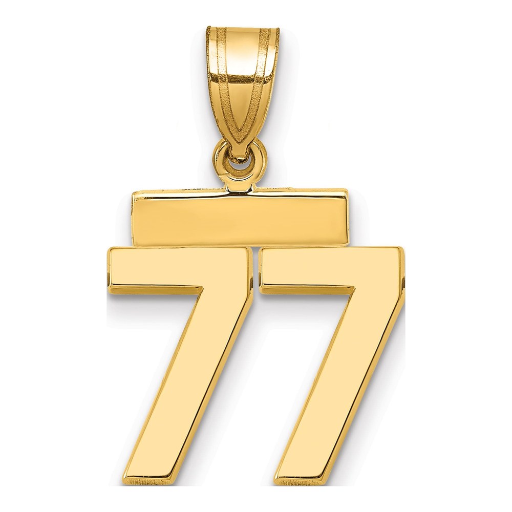 14K Gold Number 77 Charm