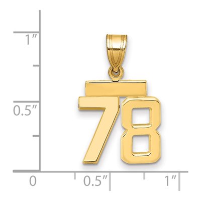 14K Yellow Gold Number 78 Charm – view 2
