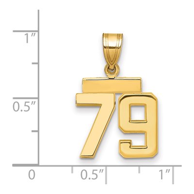 14K Yellow Gold Number 79 Charm – view 2