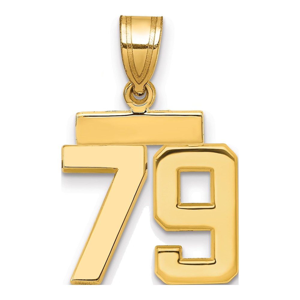 14K Yellow Gold Number 79 Charm