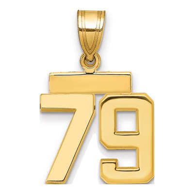 14K Yellow Gold Number 79 Charm
