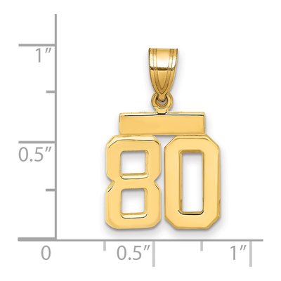 14K Yellow Gold Number 80 Charm – view 2
