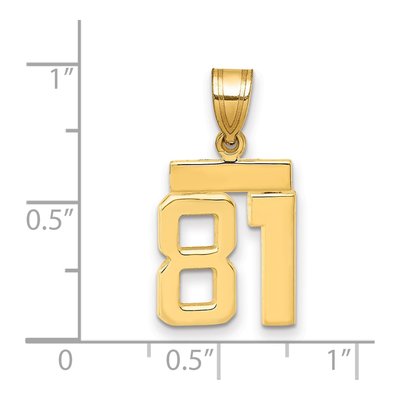 14K Yellow Gold Small Number 81 Charm – view 2