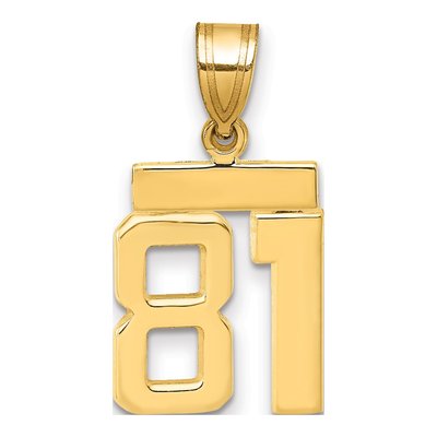 14K Yellow Gold Small Number 81 Charm