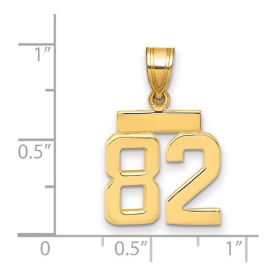 14K Yellow Gold Number 82 Charm – view 3