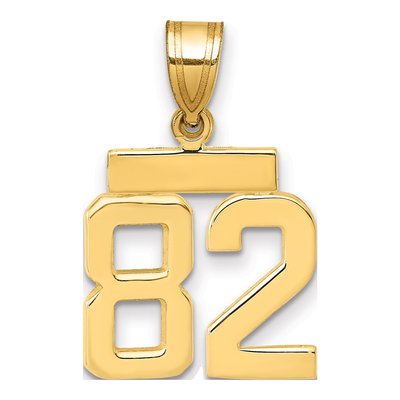 14K Yellow Gold Number 82 Charm