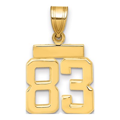 14K Yellow Gold Number 83 Charm