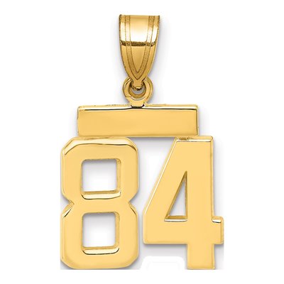 14K Yellow Gold Number 84 Charm