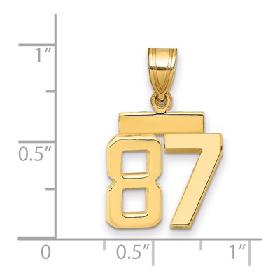 14K Yellow Gold Number 87 Charm – view 2