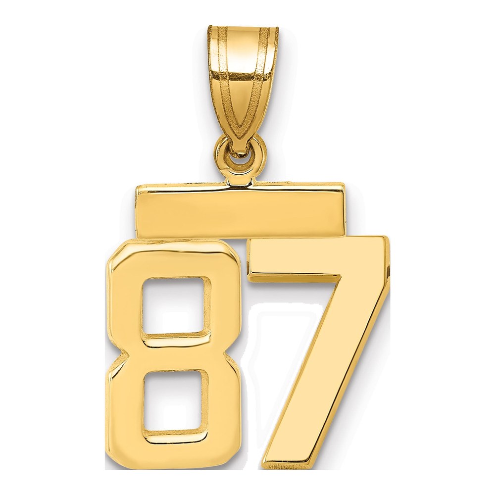 14K Yellow Gold Number 87 Charm