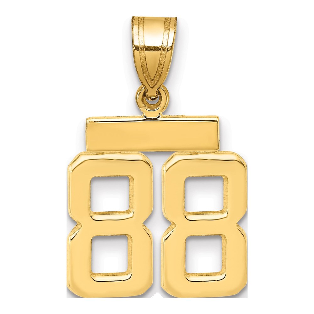 14K Yellow Gold Small Number 88 Charm