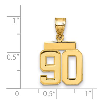 14K Yellow Gold Number 90 Pendant – view 2