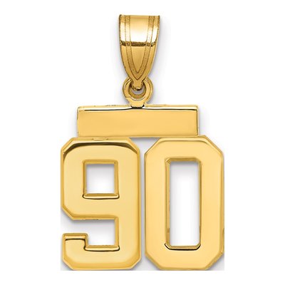 14K Yellow Gold Number 90 Pendant
