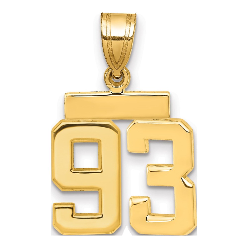 14K Yellow Gold Number 93 Charm