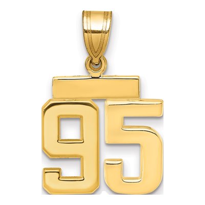 14K Yellow Gold Number 95 Charm
