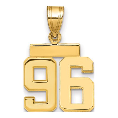 14K Yellow Gold Number 96 Charm