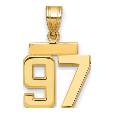14K Yellow Gold Number 97 Charm