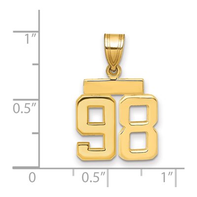 14K Yellow Gold Number 98 Charm – view 2