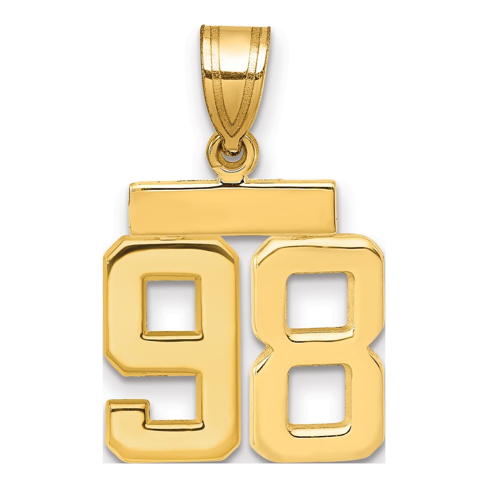 14K Yellow Gold Number 98 Charm