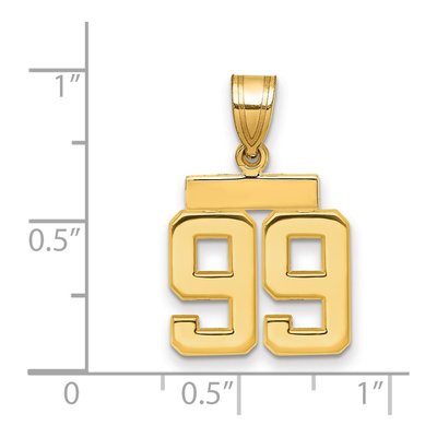 14K Yellow Gold Number 99 Charm – view 2