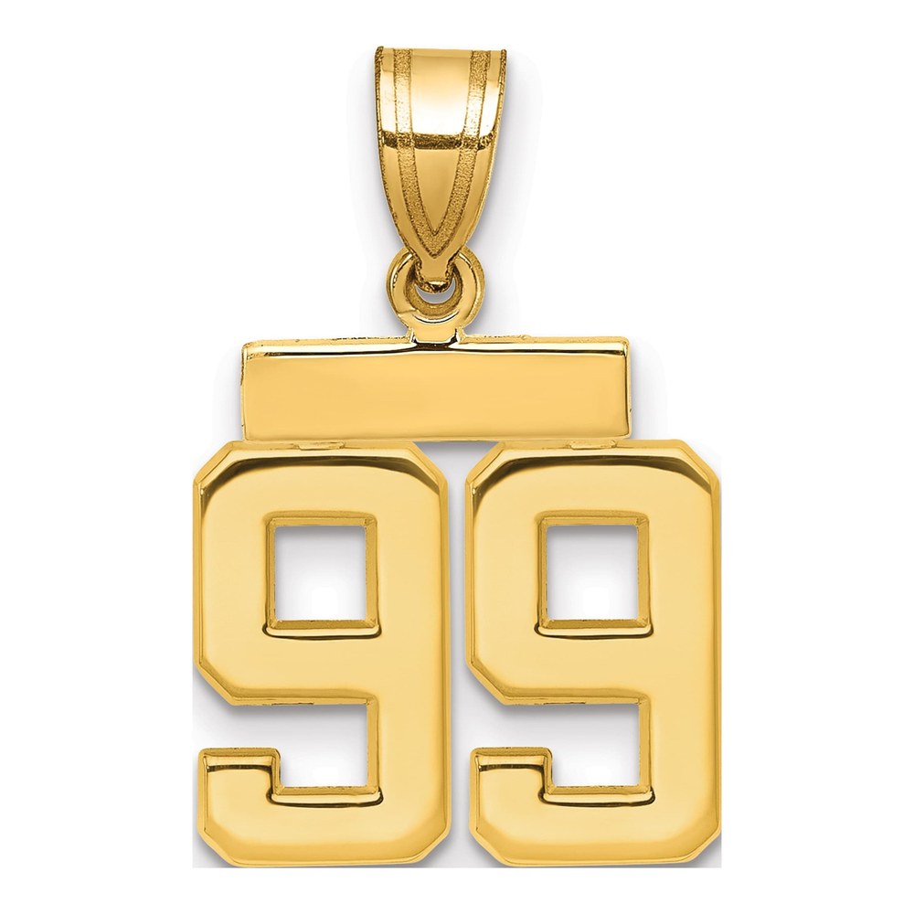 14K Gold Number 99 Charm