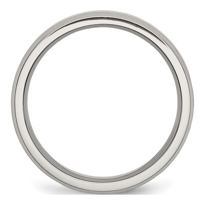 Stainless Steel 6mm Beveled Comfort-Fit Wedding Band – view 5