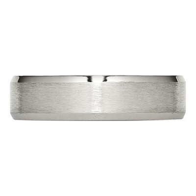 Stainless Steel 6mm Beveled Comfort-Fit Wedding Band – view 6