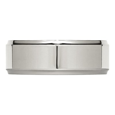 Stainless Steel 8mm Ridged Edge Comfort-Fit Wedding Band – view 5