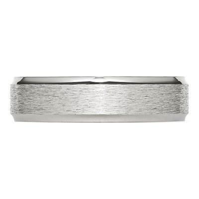 Stainless Steel 6mm Ridged Edge Wedding Band – view 5
