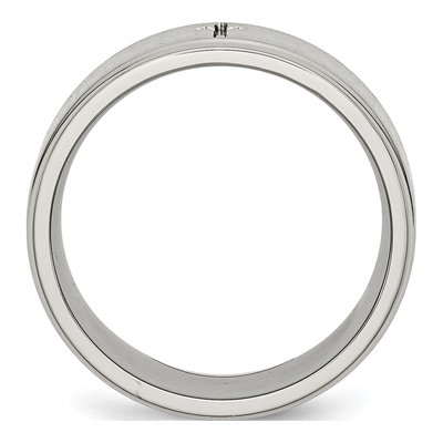 Stainless Steel 8mm Cross Comfort-Fit Wedding Band – view 4