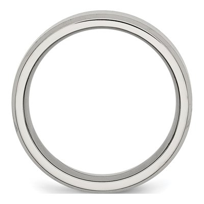 Stainless Steel 8mm Beveled Edge Comfort-Fit Wedding Band – view 3