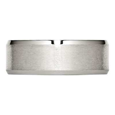 Stainless Steel 8mm Beveled Edge Comfort-Fit Wedding Band – view 4