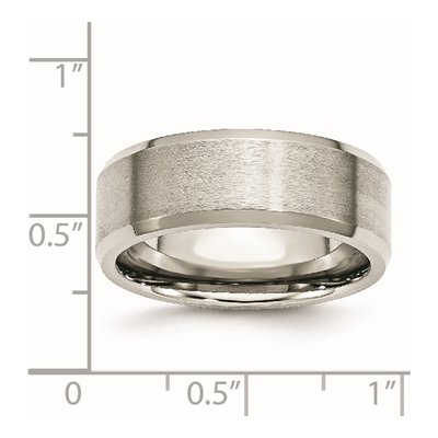 Stainless Steel 8mm Beveled Edge Comfort-Fit Wedding Band – view 7