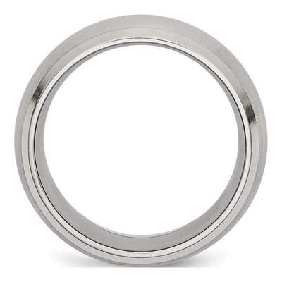 Stainless Steel 10mm Beveled Wedding Band – view 4