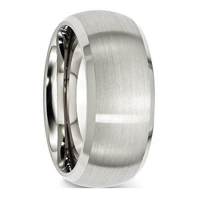 Stainless Steel 10mm Beveled Wedding Band – view 6