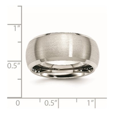 Stainless Steel 10mm Beveled Wedding Band – view 8
