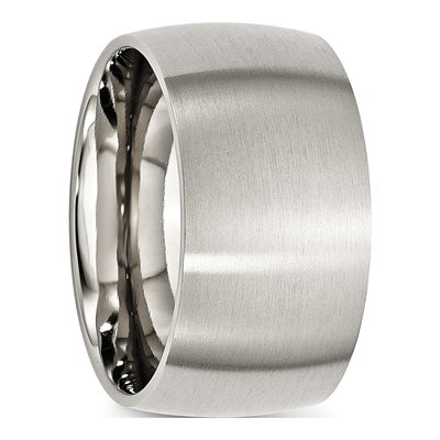 Stainless Steel 12mm Comfort-Fit Wedding Band – view 4