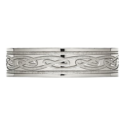 Stainless Steel 6mm Celtic Laser-Etched Wedding Band – view 5