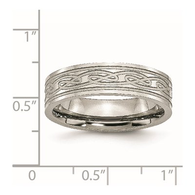 Stainless Steel 6mm Celtic Laser-Etched Wedding Band – view 8