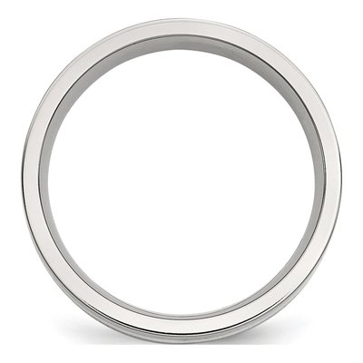 Stainless Steel 6mm Inlay Flat Wedding Band – view 3
